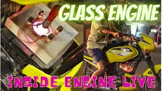 TRANSPARENT ENGINE HEAD INSTALLING IN YAMAHA RXZ. 2STROKE GLASS ENGINE WORKING LIVE VIEW.