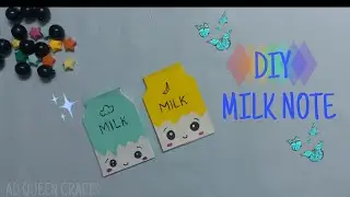 DIY Milk  notebook /easy  paper craft back to school/AD QUEEN CRAFTS