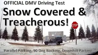 Official Driving Test - Snow-covered & Slippery - Can't see the center line! - Generous examiner