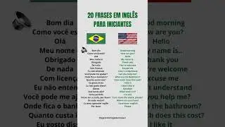 20 FRASES EM INGL&Ecirc;S PARA INICIANTES