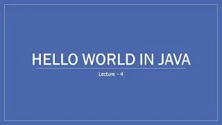 Hello world in java