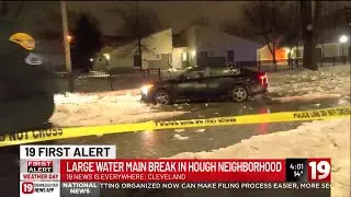 Cars stuck in ice in Cleveland’s Hough neighborhood