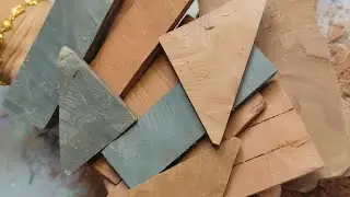Two coloured slate items wet cleaning- Reupload video