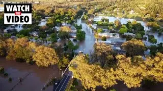 Drone footage reveals flooding in Eugowra, central west NSW