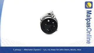 S.360941 - Alternator (Sparex) - 14V, 115 Amps  for John Deere, Bosch, Iskra