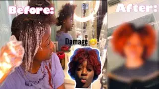 BLEACHING MY NATURAL HAIR😬‼️for the first time ..
