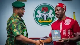 Governor Soludo receives GOC 82 Division, Enugu, Major Gen. HT Dada at Governor's lodge Amawbia