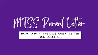 How to Print SEd Parent Letter