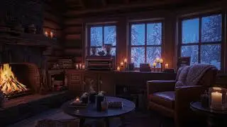 Warm Jazz Piano & Crackling Fireplace ❄️ Relaxing Winter Ambience for Reading, Studying & Sleep