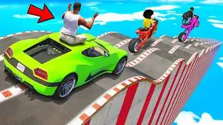 SHINCHAN AND FRANKLIN TRIED THE IMPOSSIBLE GIANT BUMPY ROADS PARKOUR CHALLENGE GTA 5