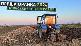 Перша оранка в 2024 році! Як себе показує польський плуг на українських чорноземах. Трактор МТЗ КИЙ.