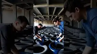 Creative Floor Made from Car Tires | Glossy Resin Timelapse ASMR
