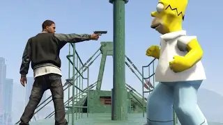 GTA 5 KILLING HOMER SIMPSON? Funny moments #8 (brutal/funny compilation)