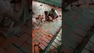 Ceramic Brick floor soling and pointing.