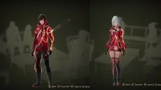 Scarlet Nexus All Deluxe Edition Outfits and Cosmetic (Red battle Attire)
