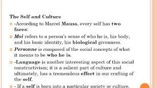 Understanding The Self  Lesson 2: The Self, Society, and Culture