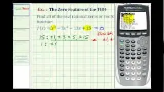 Ex 1:  The Zero Feature of the TI84 to Find Rational Zeros of a Polynomial