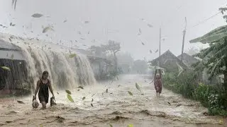 УЖАСНО КРАСИВЫЙ ливень 🌧️ Сильный дождь в RED SOIL VILLAGE ⚡| Сон и снятие стресса