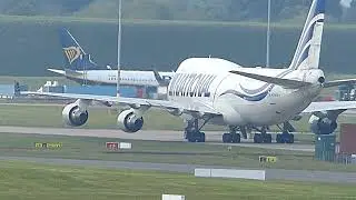 SUPRISE VISITOR | Blocked National Airlines B747-409BCF Landing BHX