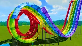 0 vs 360%+ Dive Loop Water Slides Challenge | Planet Coaster 2