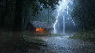 Heavy Rain & Thunderstorm at a Cozy Cabin | Deep Sleep Ambience (No Music)