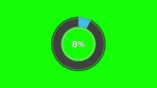 Pie chart 0 to 90% Percentage info graphics Loading Circular green Screen | 4K | FREE TO USE