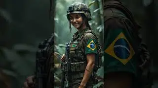 🇧🇷 Brazilian Female Soldier in the Jungle &ndash; Courage Amid the Green  #army #femalearmy #brazil