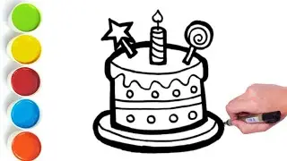 How To Draw a Birthday Special Cake 🎂🥮 Easy Painting and Coloring for kids 