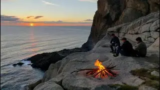 Cliffside Bonfire at Twilight with Ocean View | Delta Waves 132Hz
