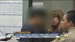 Suspected getaway driver in series of armed robberies arraigned, held on $500,000 bail