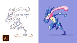 Convert Sketch to Vector  | Drawing Greninja in Adobe Illustrator