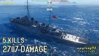 World of Warships | Black Swan | 5 Kills | 27117 Damage - Replay Gameplay 1080p