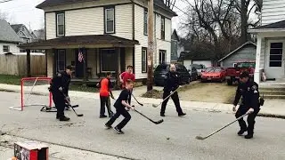 Watch These Cops Join Kids In A Game Of Street Hockey