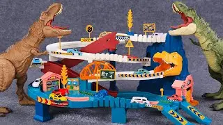 66 Minutes Satisfying with Unboxing Dinosaur Winding Road Rail Car ASMR | Review Toys