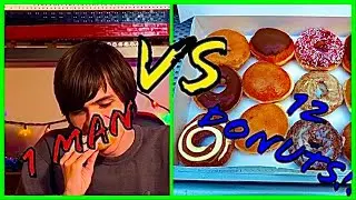 1 man vs 12 donuts in ONE SITTING challenge