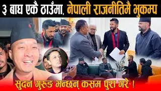 ३ बाघ एकै ठाउँमा: ओली, देउवा प्रचण्डको मुटुमा भुइचालो - किङ्गमेकर बने सुदन गुरुङ, रबि खुसिले गदगद !