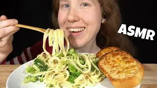 ASMR FETTUCCINE ALFREDO MUKBANG (No Talking) EATING SOUNDS