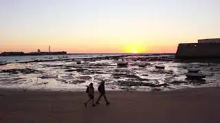 Sunset in C&aacute;diz, Playa de La Caleta