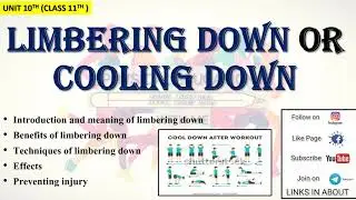 LIMBERING DOWN || Physical Education || Class 11 || Unit 10|| in HINDI and ENGLISH ||