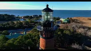 Currituck Beach Lighthouse as the sun rises #obx #corolla #lighthouse #northcarolina