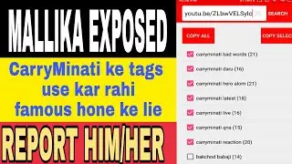 Mallika Exposed !! Using CarryMinati Tags in every video to get famous