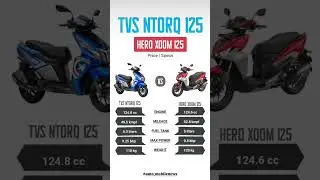 TVS Ntorq 125 and Hero xoom 125 comparison details #youtube #ytshorts #shorts #trending #automobile