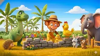 🌞 Monkey Kiki Fixes Farm Tools and Rescues a Baby Chick Trapped by a Wall | Funny Farm 🐒🐥🧱