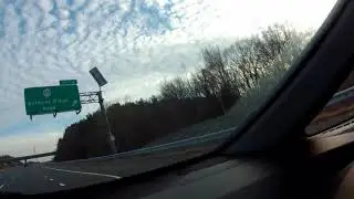 Dulles Toll Road VA Route 267 east exits 1 to 9A high mast streetlights, powerlines
