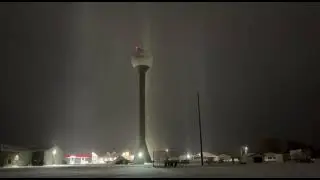 Light Pillars Beam Through Graceville Sky as Icy Weather Grips Minnesota