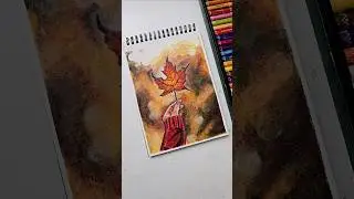 Autumn Oil Pastel Drawing 🍁🍂 #shorts #oilpastel