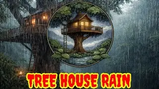 Stress Relief Rain in a Treehouse 🌧️🌲 | Calming Nature Sounds