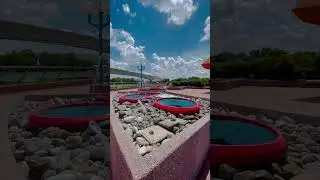Imagination Pavilion Jumping Fountains at Epcot, Walt Disney World. #epcot #waltdisneyworld