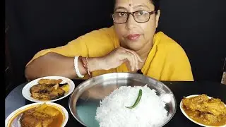 Eating Lunch Bhat,Ilish Mach ইলিশ মাছ,Rui Mach,Chicken Kosha চিকেন ASMR Bengali Eating Show Mukbang