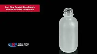 2 oz. Clear Frosted Glass Boston Round Bottle | U.S. Plastic Corporation&reg;